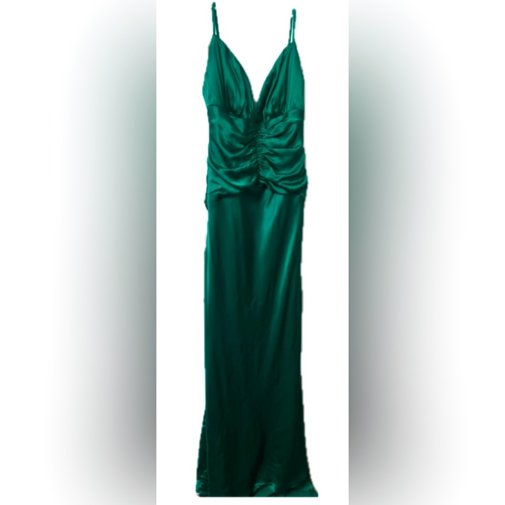 Y2K Vintage Prom/Pageant Dress Green Satin Dress 👗